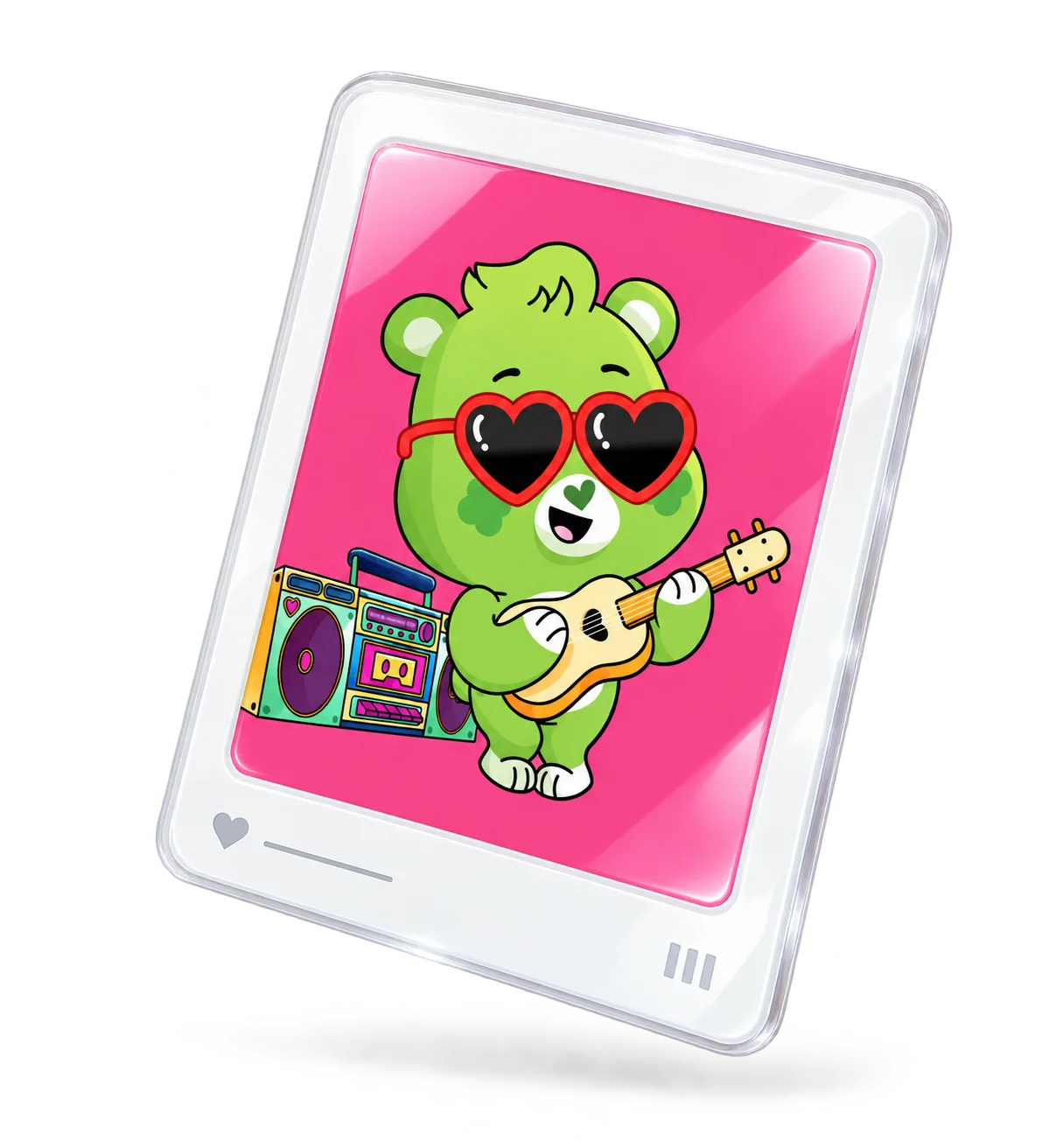 Good Luck Bear NFT as a laminated collector card